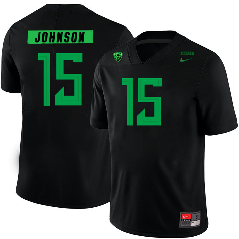 Men #15 Tez Johnson Oregon Ducks College Football Jerseys Stitched Sale-Black